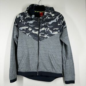 Nike Sportswear Windrunner Jacket Black Gray Camo Overlay Size Medium